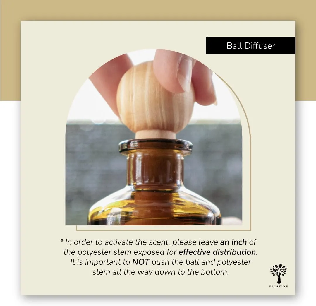 PRISTINE English Country Inn/Inspired by Ritz Carlton Hotel Ball Diffuser for Wardrobe | Fresh Blend of Strawberry, Vanilla, Musk Diffuser Set, Mini Diffuser Decor | Air Freshener for Closets
