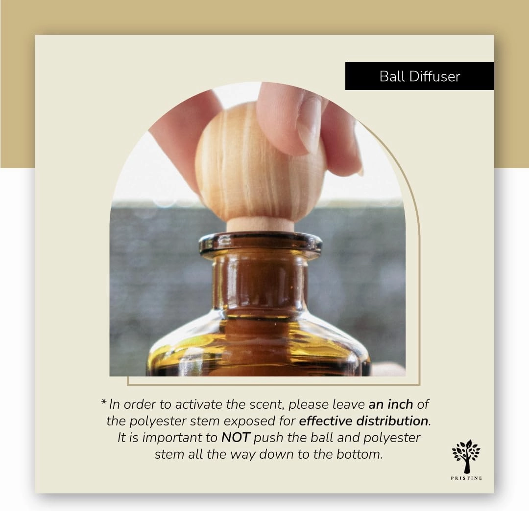 PRISTINE Himalayan Tea/Inspired by Westin Hotel Ball Diffuser for Wardrobe | Fresh Bergamot/White Tea Cabinet Air Freshener Diffusers, Mini Diffuser Decor | Air Freshener for Closets