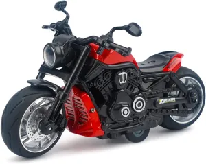 Pull Back Motorcycle Toys - Toy Motorcycle with Flashing Light up and Sounds for Aged 3  Kids Christmas Birthday Gifts. (Red)