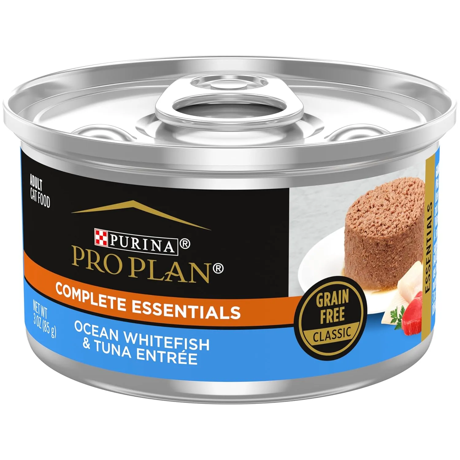 Purina Pro Plan Grain Free, High Protein Pate Wet Cat Food, Complete Essentials Ocean Whitefish & Tuna Entree - (Pack of 24) 3 oz. Cans