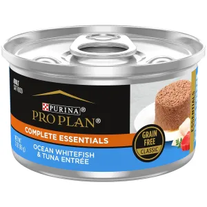 Purina Pro Plan Grain Free, High Protein Pate Wet Cat Food, Complete Essentials Ocean Whitefish & Tuna Entree - (Pack of 24) 3 oz. Cans