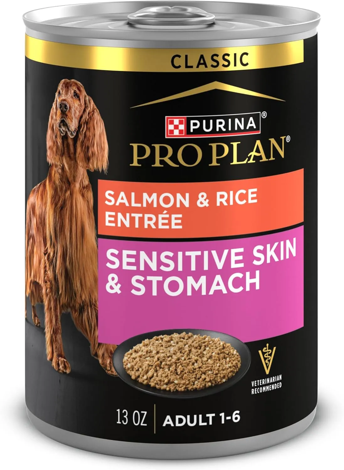 Purina Pro Plan Sensitive Skin and Stomach Dog Food Wet Classic Pate Salmon and Rice Entrée