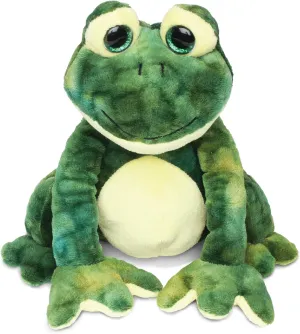 Puzzled DolliBu Plush Frog Stuffed Animal - Soft Huggable Squat Green Frog, Adorable Playtime Frog Plush Toy, Cute Rain Forest Life Cuddle Gift for Kids & Adults - 8 Inches