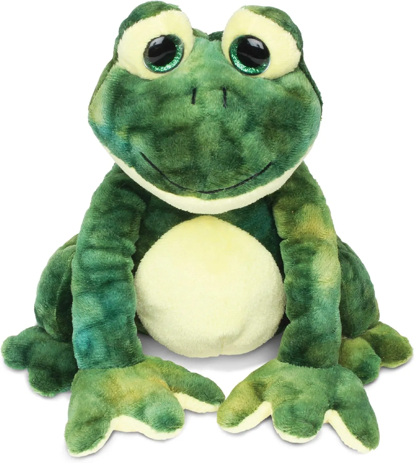 Puzzled DolliBu Plush Frog Stuffed Animal - Soft Huggable Squat Green Frog, Adorable Playtime Frog Plush Toy, Cute Rain Forest Life Cuddle Gift for Kids & Adults - 8 Inches