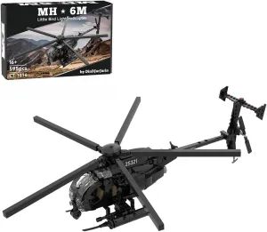 RBLOCTOYNY MH-6 Little Bird Helicopter Model Kit, Premium Military Building Set, High-Detailed Plane Replica for Military-Themed, Gifts for Adult Collectors & Aviation Display (595PCS)