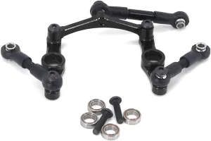 RC Car Metal Steering Set for 1:10 TT01, Mini Car Parts for RC Truck(Black)