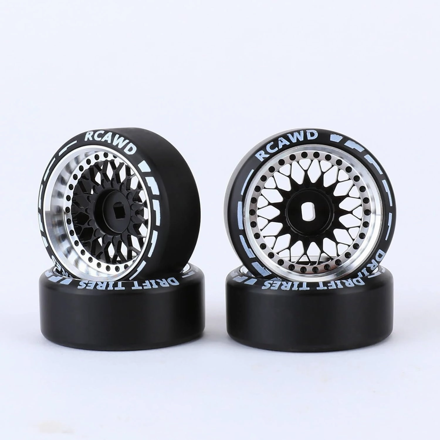RCAWD for 1/28 Mini-Z AWD AMZ Mini-Q AMR GLA DRZ Mini-D IW04M Wltoys XRX BZ IW05 IW06 Drift Wheel Tire Set Upgrades,No More Glue Parts 27mm Diam, Sun-Type,Black