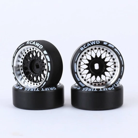 RCAWD for 1/28 Mini-Z AWD AMZ Mini-Q AMR GLA DRZ Mini-D IW04M Wltoys XRX BZ IW05 IW06 Drift Wheel Tire Set Upgrades,No More Glue Parts 27mm Diam, Sun-Type,Black