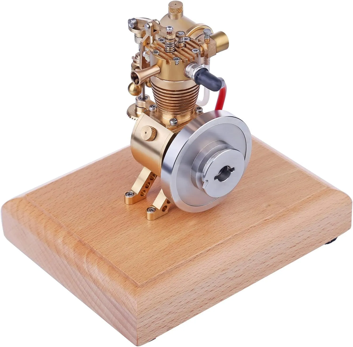 Realistic Internal Combustion Engine Model Kit, 1.6cc Mini Hit and Miss Four-Stroke Vertical Gas Engine, Vertical Engine Kit for Adult with Flying Ball Speed Limiter
