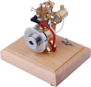 Realistic Internal Combustion Engine Model Kit, 1.6cc Mini Hit and Miss Four-Stroke Vertical Gas Engine, Vertical Engine Kit for Adult with Flying Ball Speed Limiter