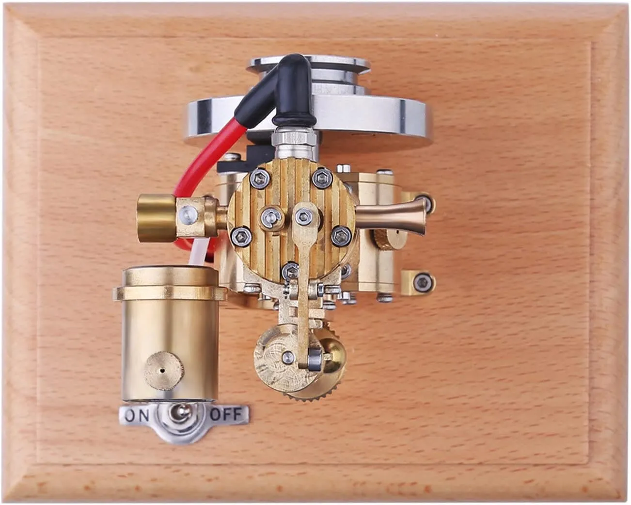 Realistic Internal Combustion Engine Model Kit, 1.6cc Mini Hit and Miss Four-Stroke Vertical Gas Engine, Vertical Engine Kit for Adult with Flying Ball Speed Limiter