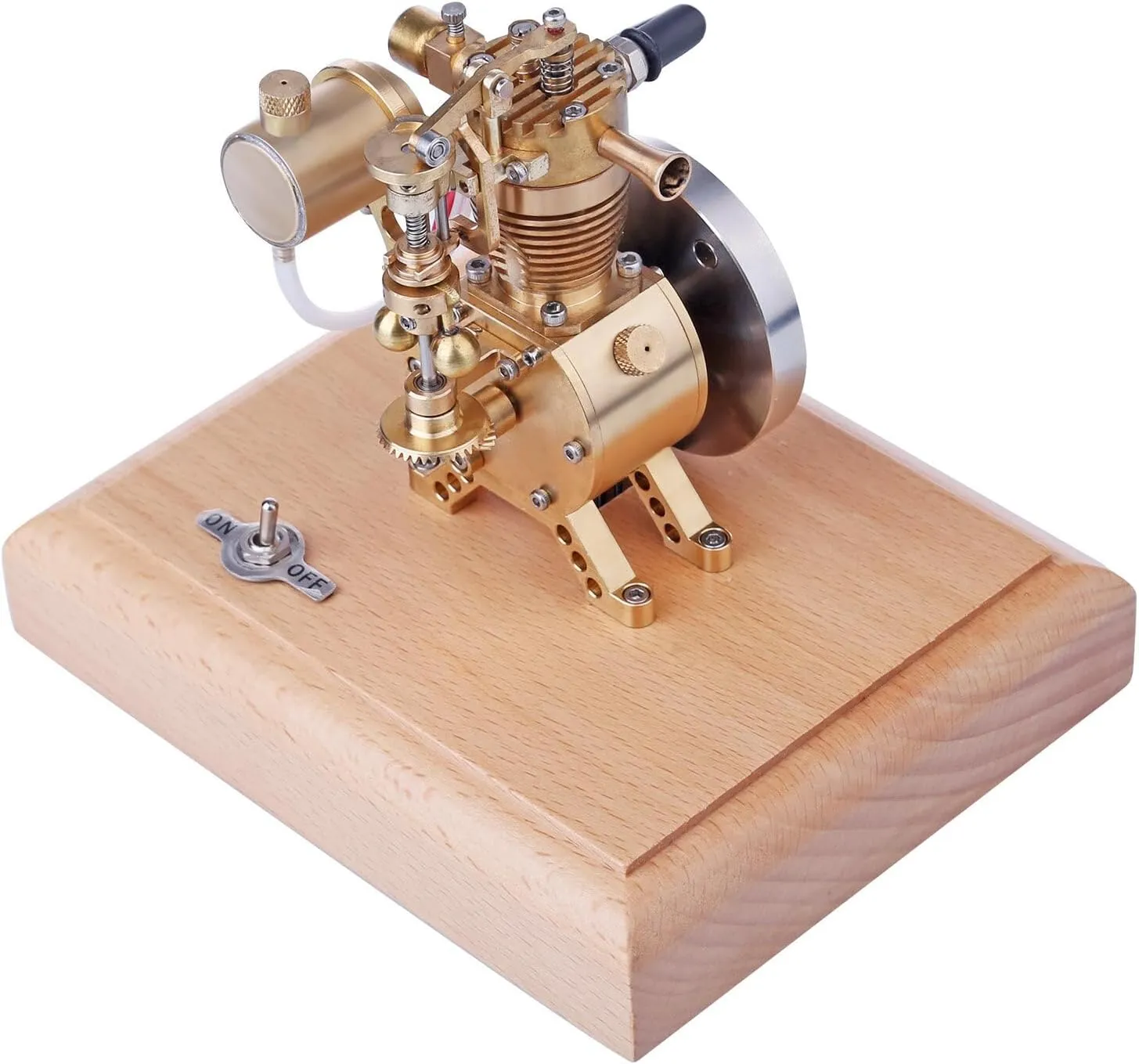 Realistic Internal Combustion Engine Model Kit, 1.6cc Mini Hit and Miss Four-Stroke Vertical Gas Engine, Vertical Engine Kit for Adult with Flying Ball Speed Limiter
