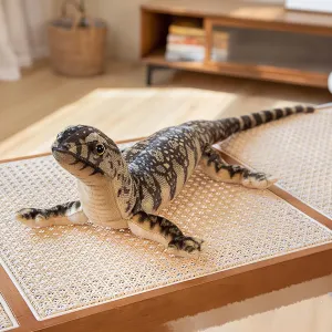 Realistic Lizard Plush Toy, Chameleon Stuffed Animal, Huggable Gift for Kids, Unique Decoration (Brown)