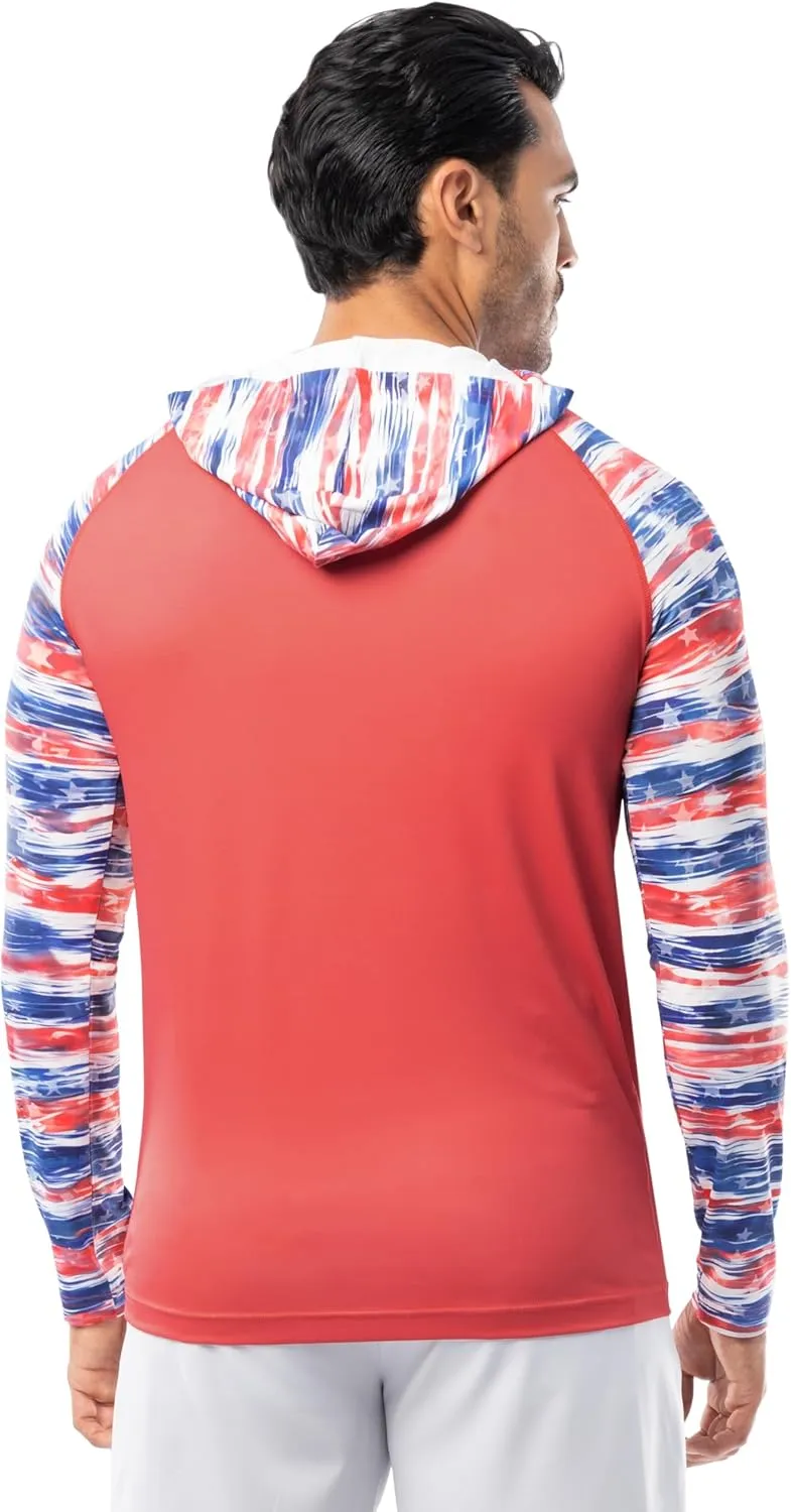 Realtree Men's Long Sleeve Patriotic Performance Fishing Hoodie