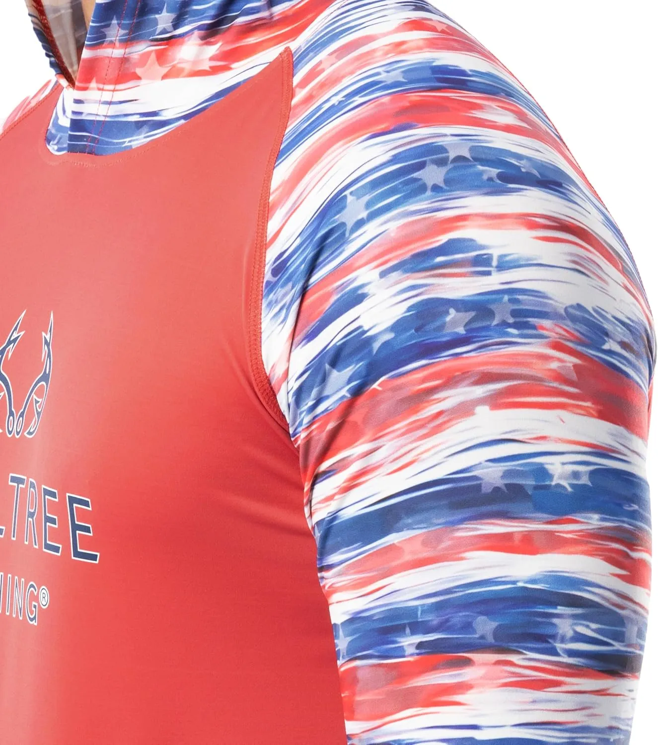 Realtree Men's Long Sleeve Patriotic Performance Fishing Hoodie