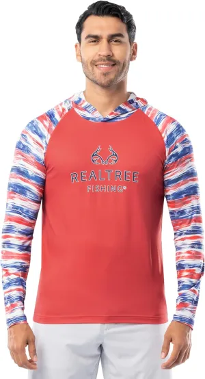 Realtree Men's Long Sleeve Patriotic Performance Fishing Hoodie