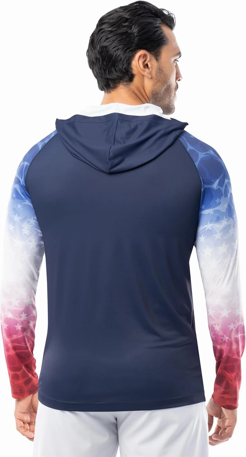 Realtree Men's Long Sleeve Patriotic Performance Fishing Hoodie