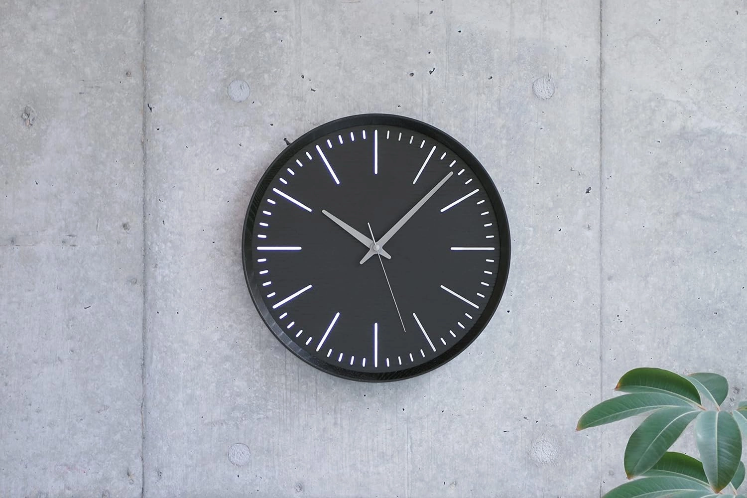 Remnos Fluct DFI 21-07 BK Lemnos Wall Clock, Fract, Analog, Natural Wood Fabric, Black
