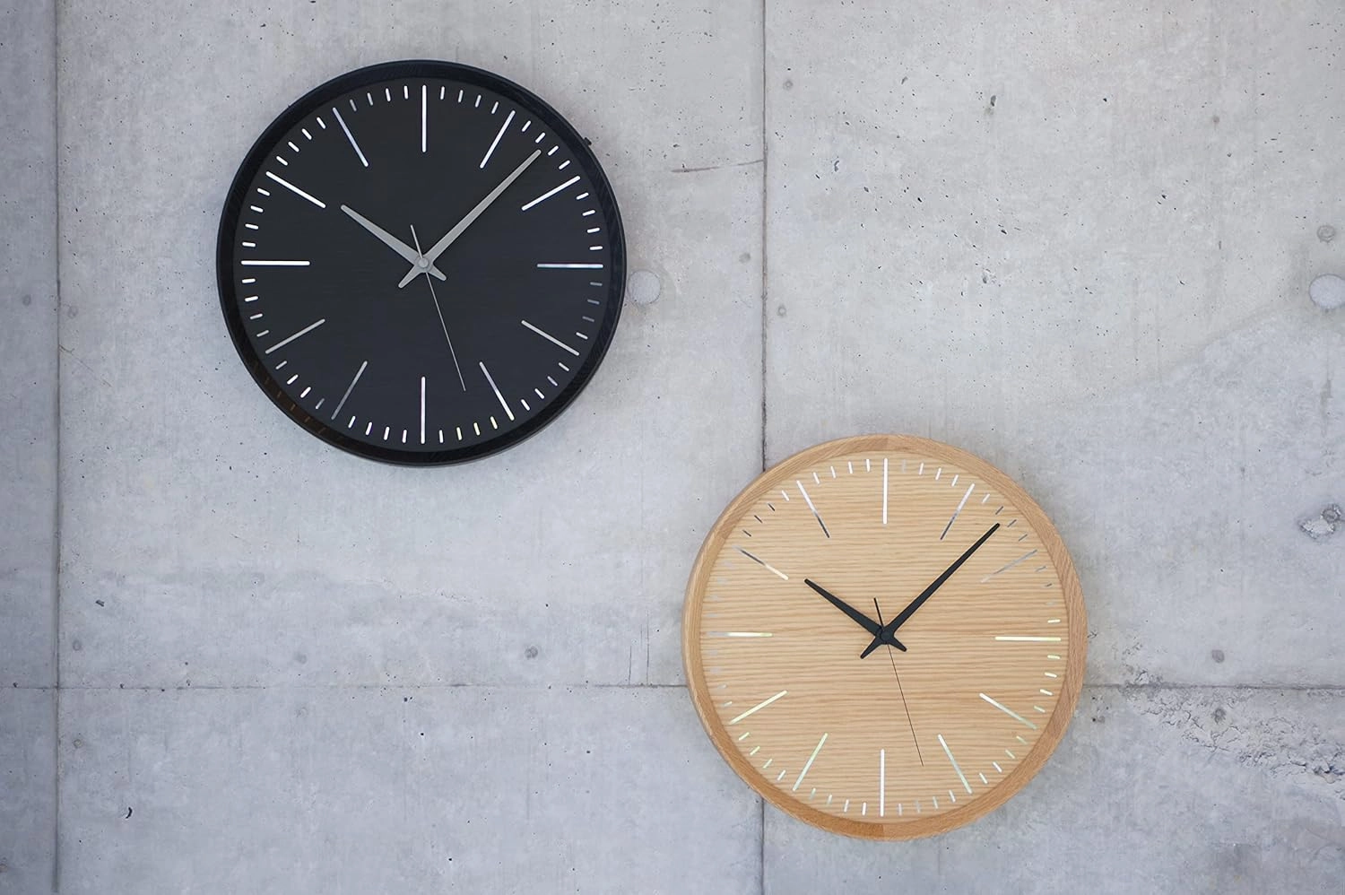 Remnos Fluct DFI 21-07 BK Lemnos Wall Clock, Fract, Analog, Natural Wood Fabric, Black