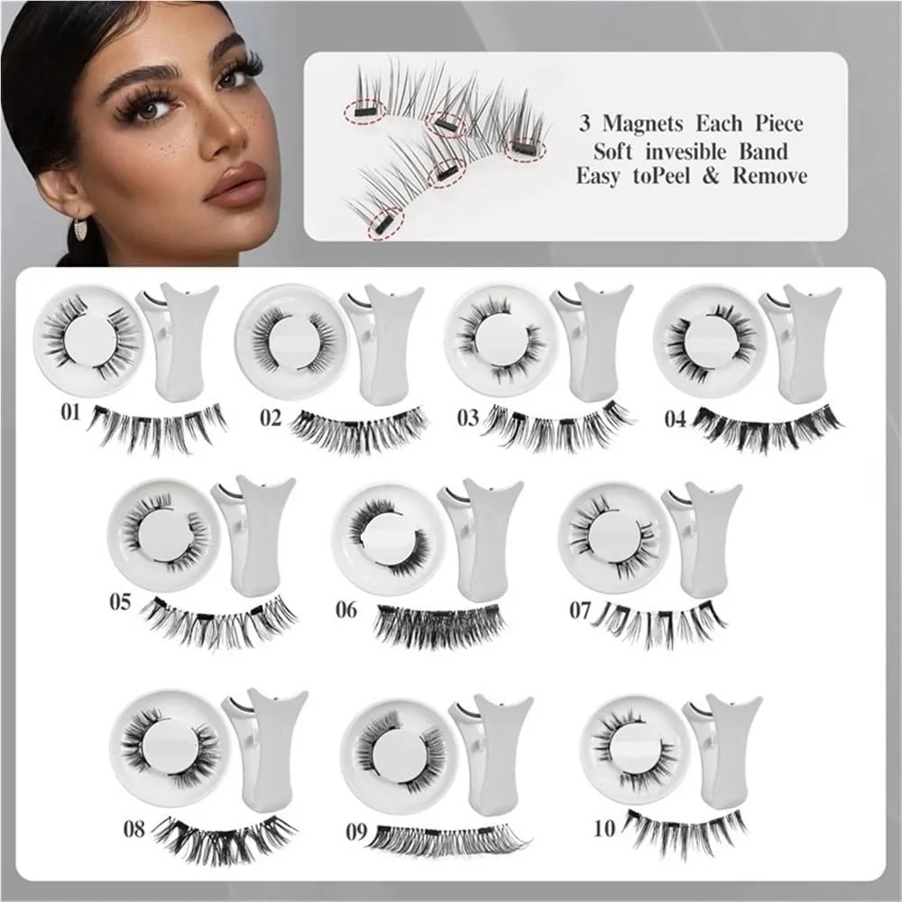Reusable Magnetic Eyelashes Set Soft Magnetic Eyelashes Natural-Looking All-Day Wear Easy to Apply & No Adhesive Needed Perfect for Everyday Use & Special Occasions(MG2)