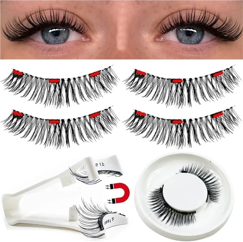 Reusable Magnetic Eyelashes Set Soft Magnetic Eyelashes Natural-Looking All-Day Wear Easy to Apply & No Adhesive Needed Perfect for Everyday Use & Special Occasions(MG2)