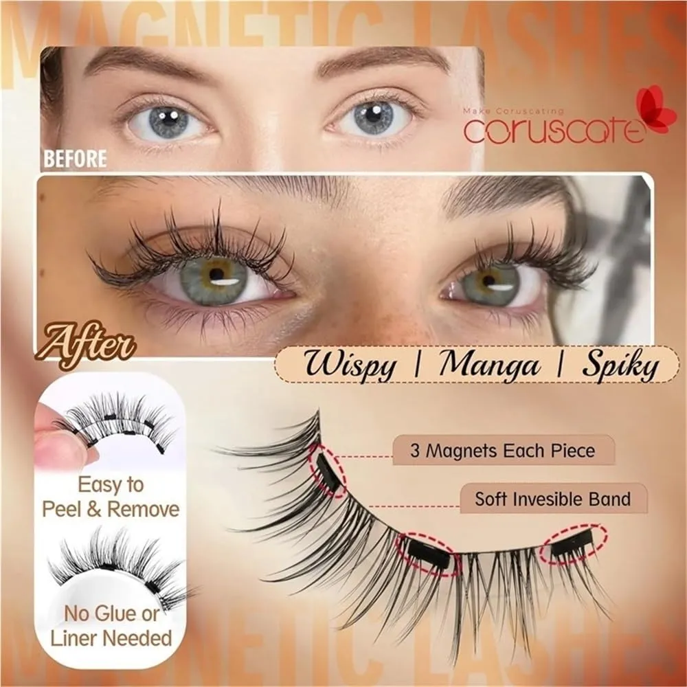 Reusable Magnetic Eyelashes Set Soft Magnetic Eyelashes Natural-Looking All-Day Wear Easy to Apply & No Adhesive Needed Perfect for Everyday Use & Special Occasions(MG2)