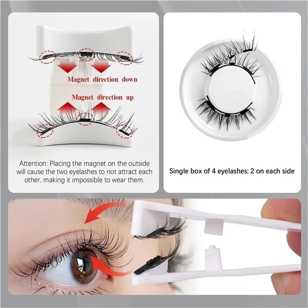 Reusable Magnetic Eyelashes Set Soft Magnetic Eyelashes Natural-Looking All-Day Wear Easy to Apply & No Adhesive Needed Perfect for Everyday Use & Special Occasions(MG2)