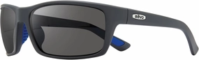 Revo Sunglasses Rebel Superflex: Men's Polarized Serilium Lens with Rectangle Wrap Frame, Matte Grey Frame with Graphite Lens