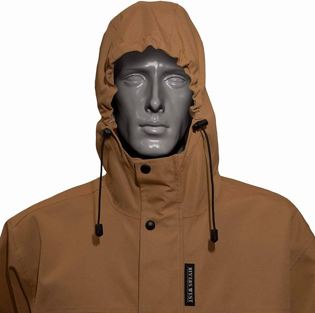 Rivers West Men's 40/40 Waterproof Lightweight Ultra Packable Rain Jacket with Fixed Adjustable Hood
