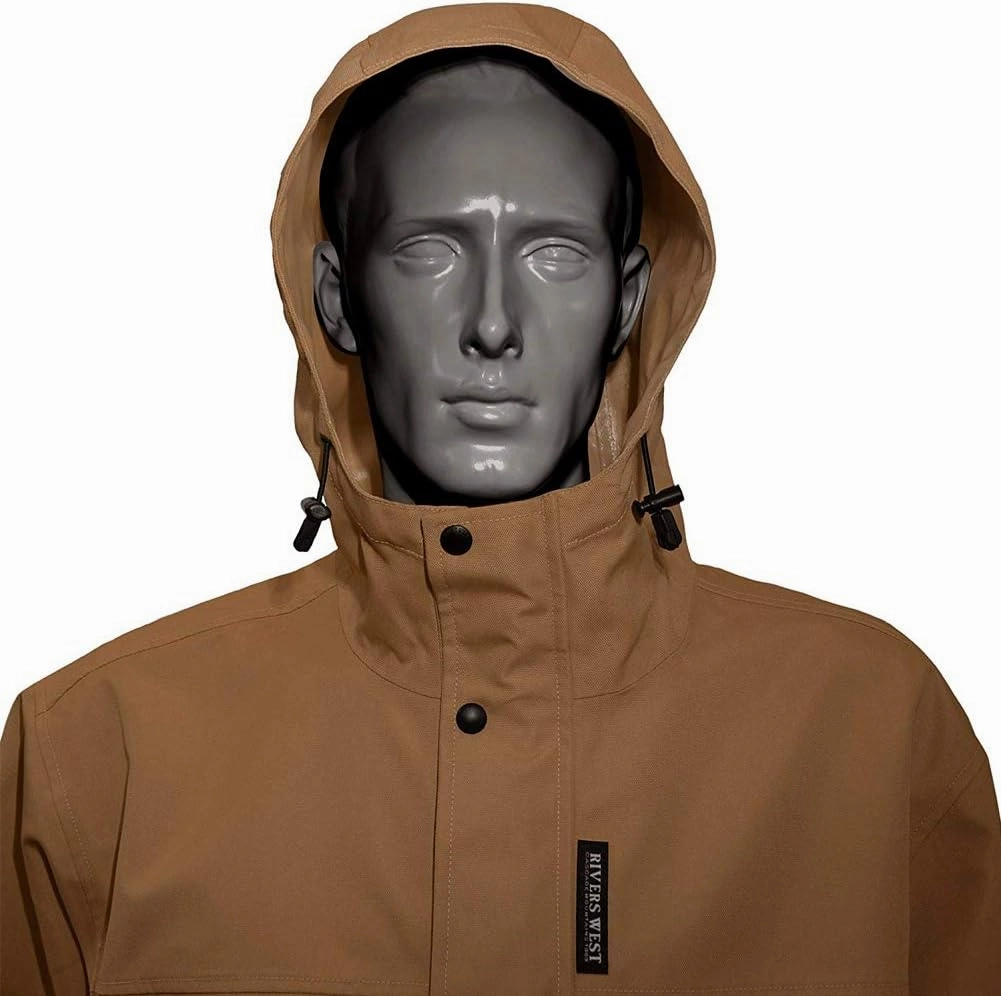 Rivers West Men's 40/40 Waterproof Lightweight Ultra Packable Rain Jacket with Fixed Adjustable Hood
