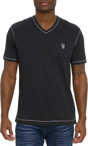 Robert Graham Men's Damien, Cotton Solid-Colored V-Neck Shirt