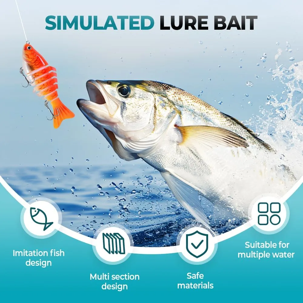 Robotic Fishing Lure, Upgrade 3D Bionic Swimming Bait for Freshwater & Saltwater, Fishing Gear Attracts Fishing Lures Walleye Trout Bass for Beginners, Amateurs and Professionals