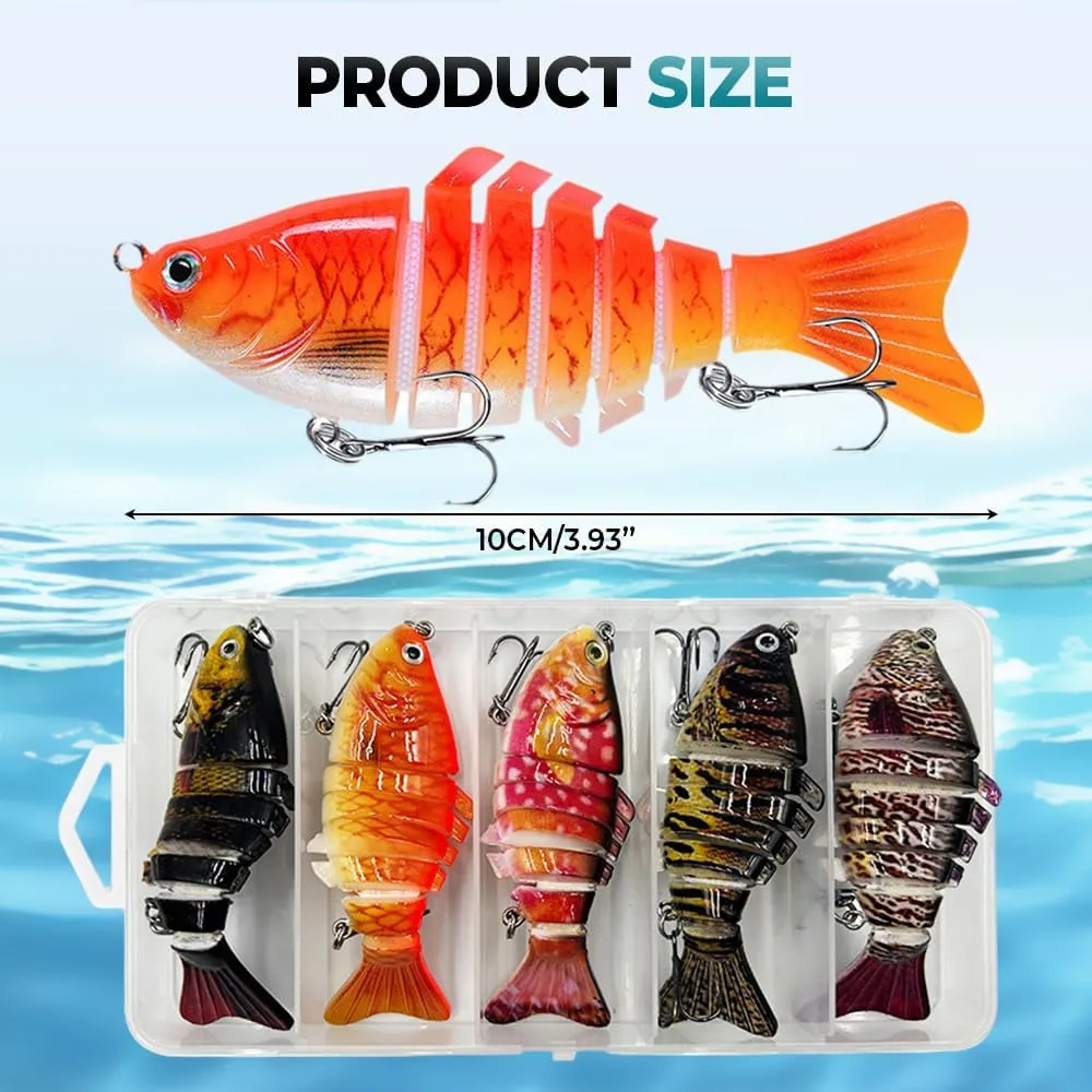 Robotic Fishing Lure, Upgrade 3D Bionic Swimming Bait for Freshwater & Saltwater, Fishing Gear Attracts Fishing Lures Walleye Trout Bass for Beginners, Amateurs and Professionals