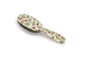 Rock & Ruddle Natural Mixed Boar Bristle Hair Brush for Women and Kids (Small 6.9") - Perfect for Wet or Dry Hair, Detangling Smoothing Blowdrying - Designed & Made in UK - Ladybirds