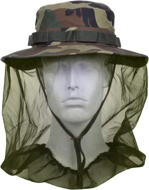 Rothco Boonie Hat with Mosquito Netting - Sun and Insect Protection for Outdoor Activities, Woodland Camo, 8