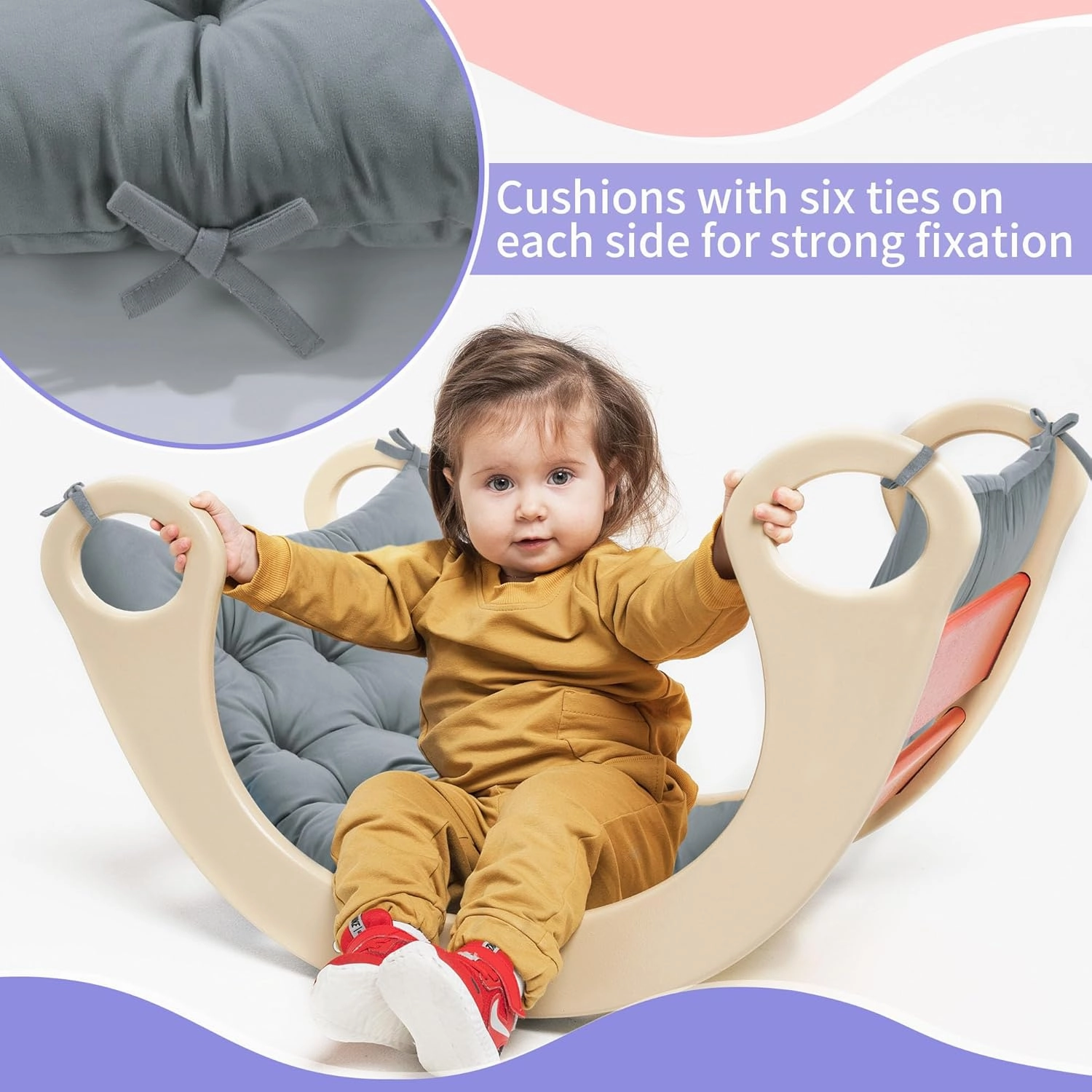 ROYALAY Cushion for Climbing Arch for Kids, Premium Climbing Set Cushion, Arch Cushion Floor Cushion Toddler Nap Mat(43 * 20 * 3inch,Gray)