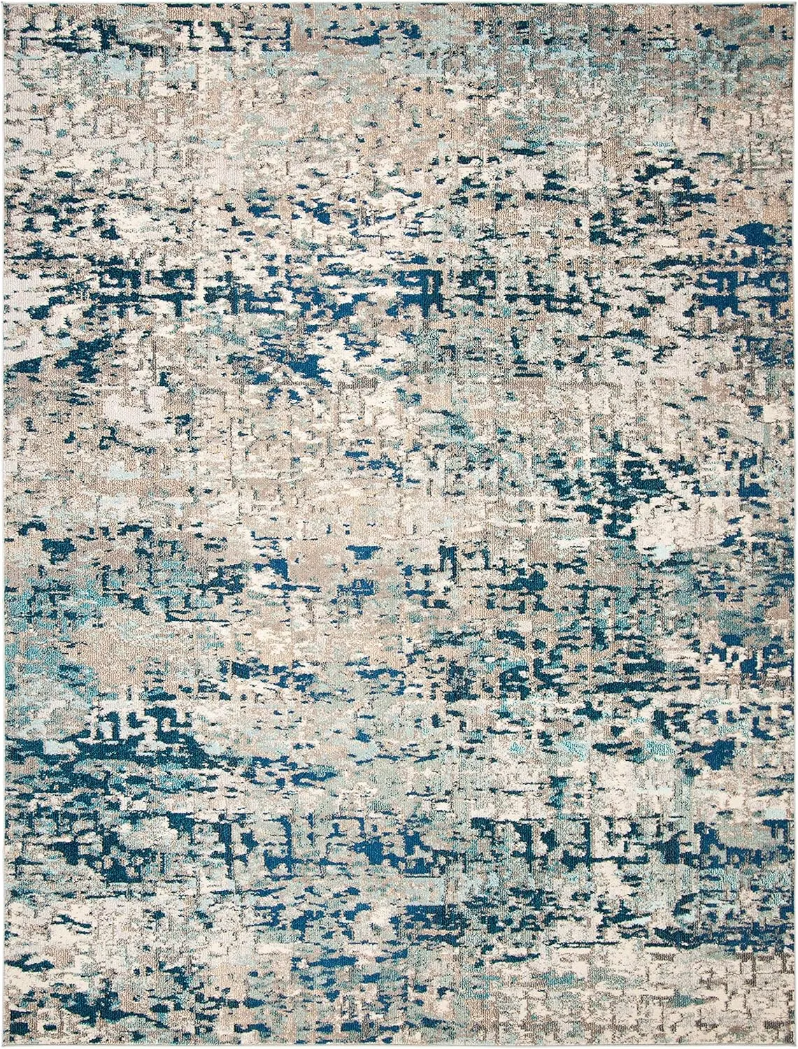 SAFAVIEH Area Rug 8x10 - Madison Collection - Large - Grey & Blue, Modern Abstract Design, Non-Shedding & Easy Cleaning, Ideal for Living Room, Bedroom, Office, Dining Space (MAD460K)