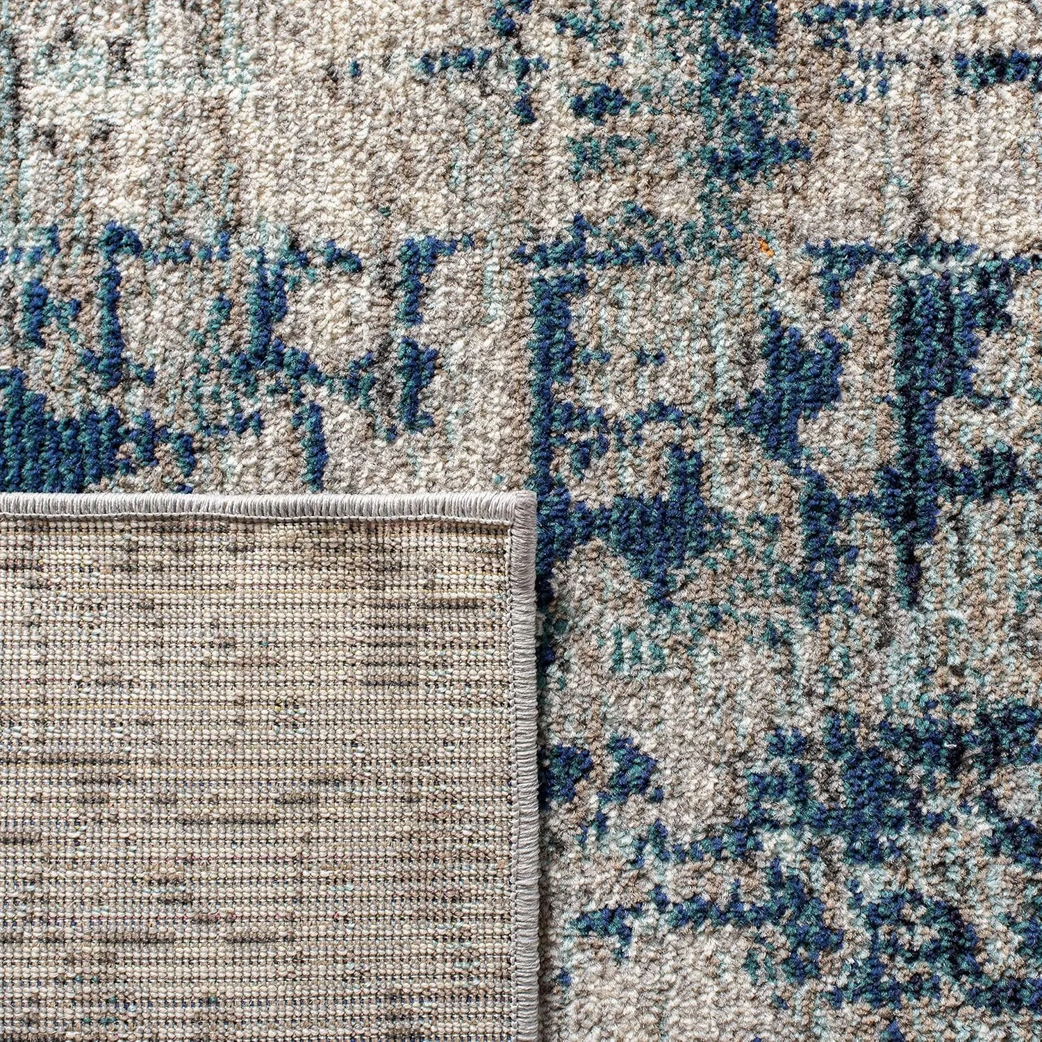 SAFAVIEH Area Rug 8x10 - Madison Collection - Large - Grey & Blue, Modern Abstract Design, Non-Shedding & Easy Cleaning, Ideal for Living Room, Bedroom, Office, Dining Space (MAD460K)