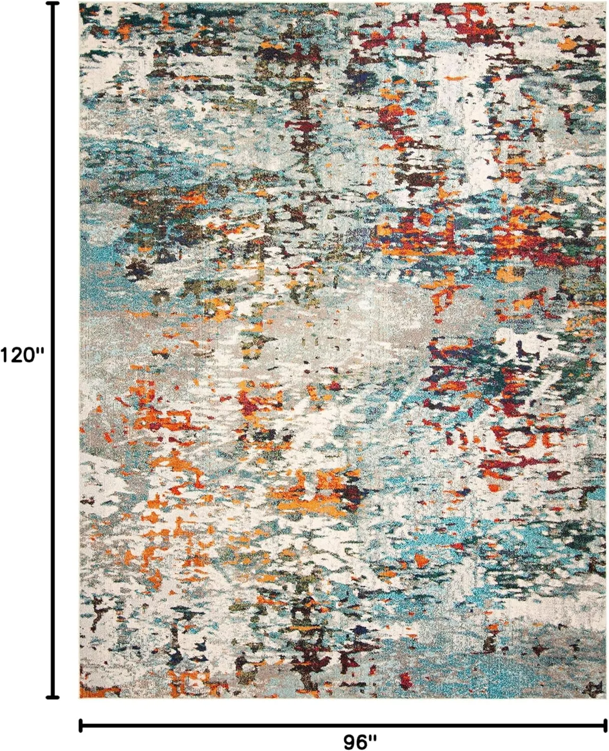 SAFAVIEH Area Rug 8x10 - Madison Collection - Large - Grey & Blue, Modern Abstract Design, Non-Shedding & Easy Cleaning, Ideal for Living Room, Bedroom, Office, Dining Space (MAD471F)