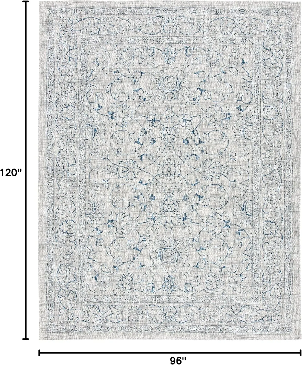 SAFAVIEH Courtyard Collection 8' x 10' Grey/Navy CY8680 Indoor/ Outside Waterproof Easy cleansingPatio Backyard Mudroom Area Mat