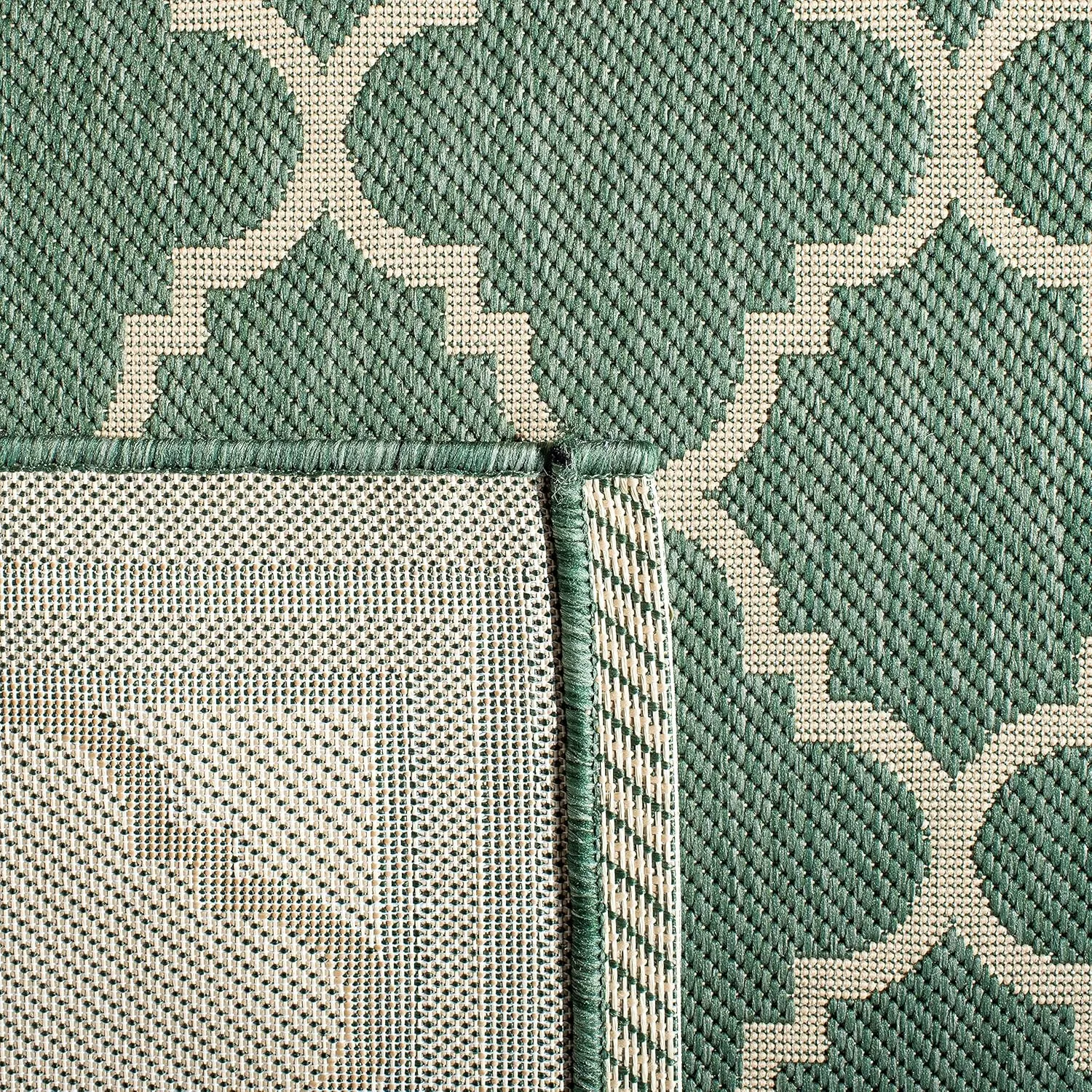 SAFAVIEH Courtyard Collection Accent Rug - 2'3" x 5', Dark Green & Beige, Trellis Design, Non-Shedding & Easy Care, Indoor/Outdoor & Washable-Ideal for Patio, Backyard, Mudroom (CY6918-322)