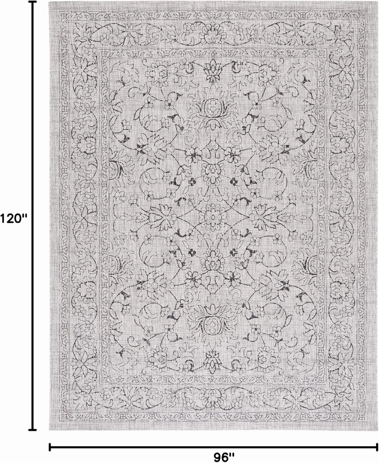 SAFAVIEH Courtyard Collection 8' x 10' Grey/Black CY8680 Indoor/ Outside Waterproof Easy cleansingPatio Backyard Mudroom Area Mat
