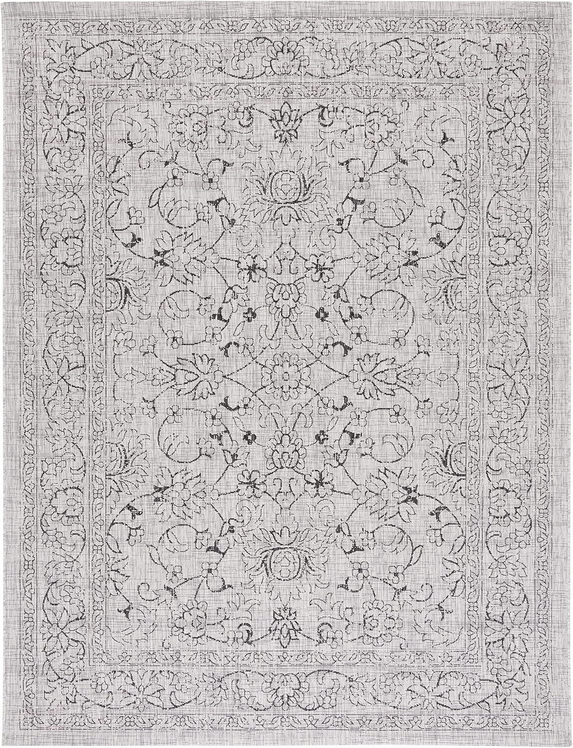 SAFAVIEH Courtyard Collection 8' x 10' Grey/Black CY8680 Indoor/ Outside Waterproof Easy cleansingPatio Backyard Mudroom Area Mat