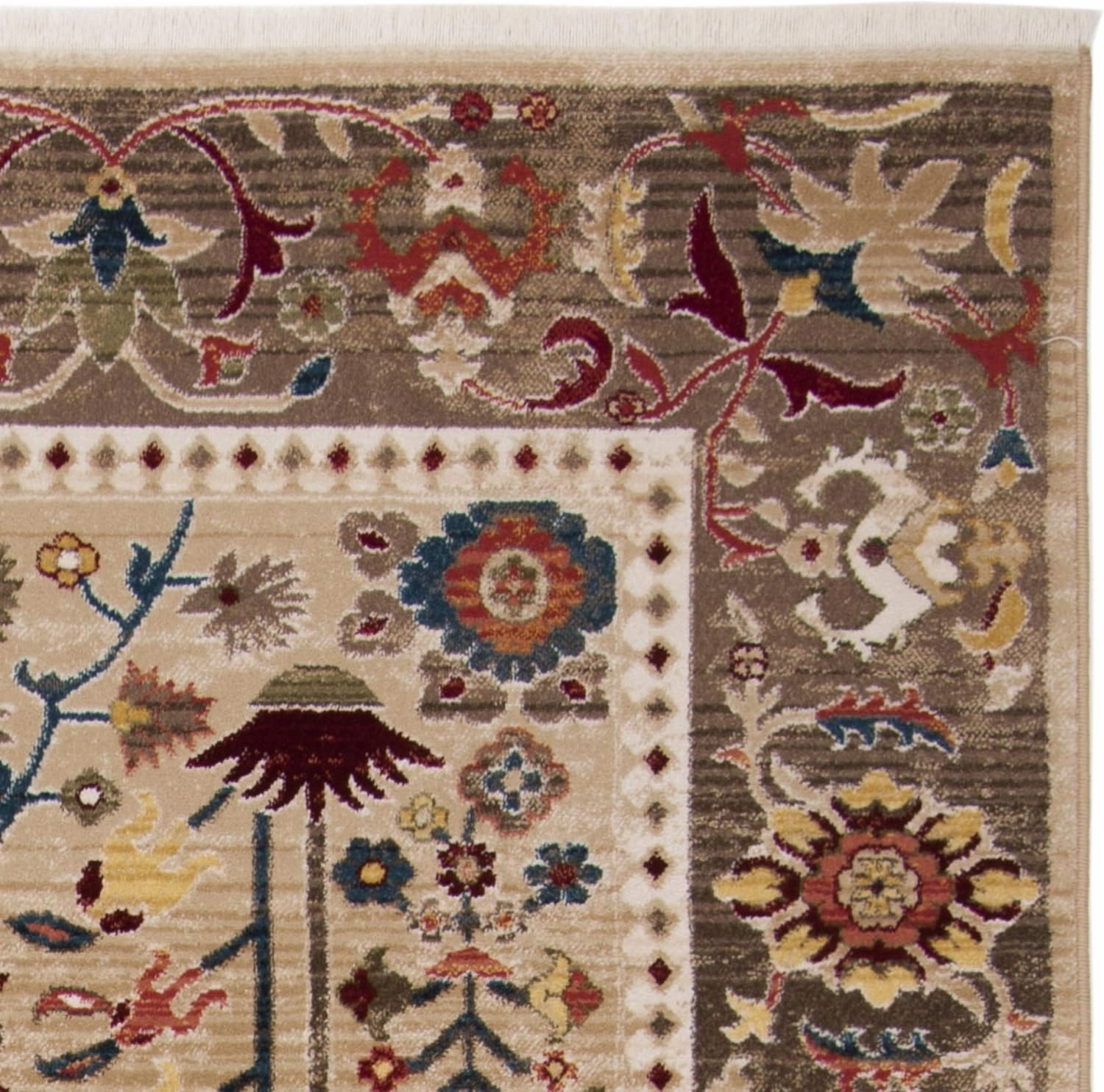 SAFAVIEH Kashan Collection Area Rug - 9' x 12'6", Beige & Taupe, Traditional Oriental Design, Non-Shedding & Easy Care, Ideal for High Traffic Areas in Living Room, Bedroom (KSN303K)