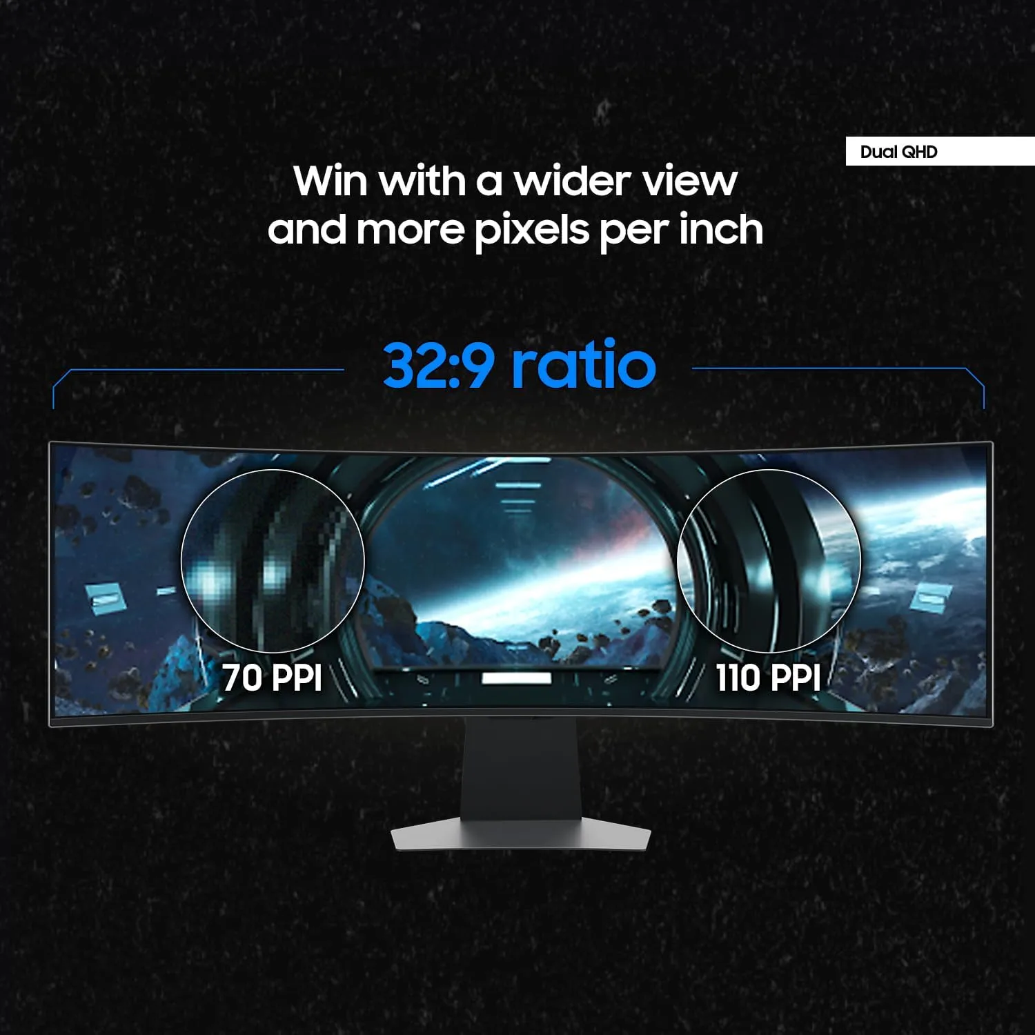 Samsung 49-Inch Odyssey G9 (G95SD) Series QD-OLED G-Sync Compatible Curved Gaming Monitor, 240Hz, 0.03ms, Dual QHD, Glare Free, FreeSync Premium Pro, Ergonomic Stand,LS49DG956SNXGO,2024, 3 Yr Warranty