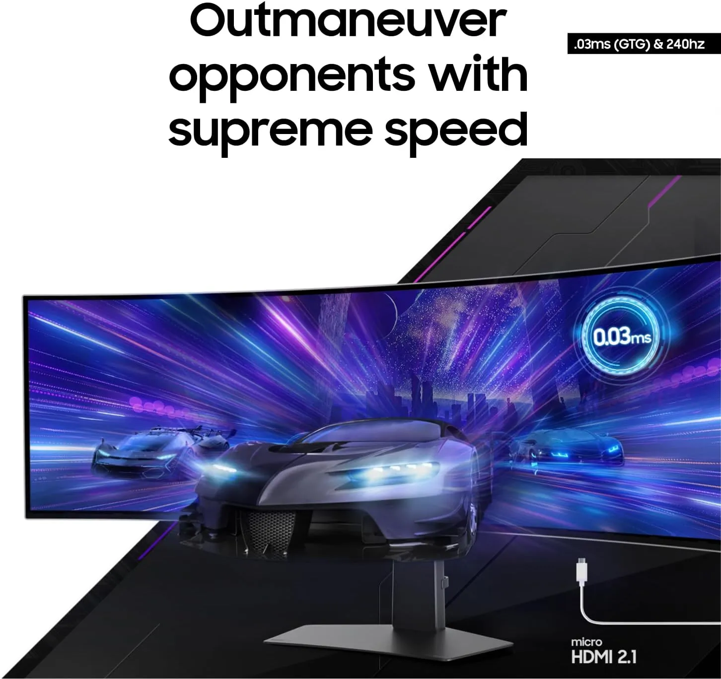 Samsung 49" Odyssey OLED G9 (G95SC) Series Curved Smart Gaming Monitor w QD-OLED, 240Hz, 0.03ms, AMD Freestyle Premium Pro, G-Sync Compatible, Dual QHD, Neo Quantum Processor Pro, LS49CG954SNXZA, 2023
