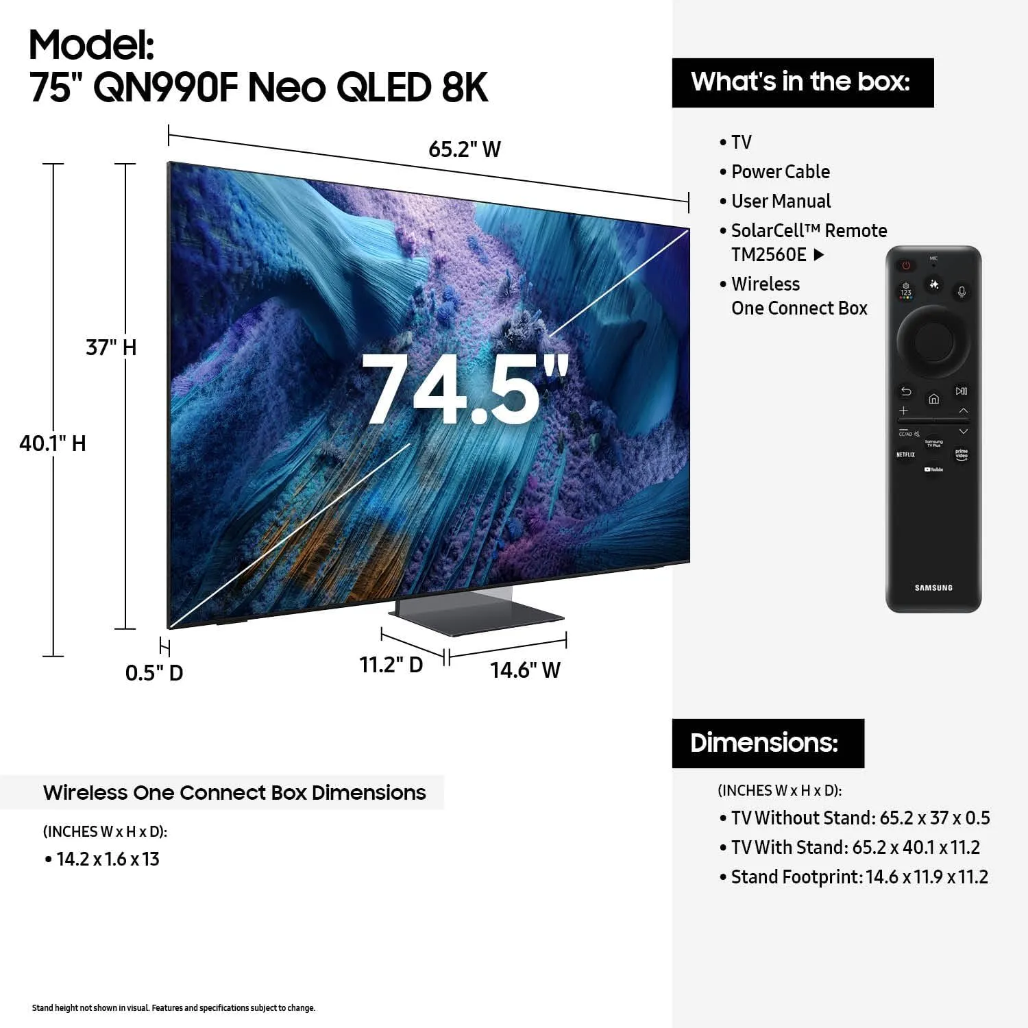 SAMSUNG 75-Inch Class Neo QLED QN990F 8K Mini LED Smart TV (2025 Model) NQ8 AI Gen3 Processor, 8K AI Upscaling Pro, Wireless One Connect, Glare Free, Samsung Vision AI, Alexa Built-in