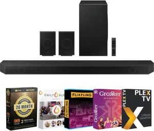 Samsung HQ-Q990D Q-series 11.1.4ch Wireless Soundbar (2024) Tech Smart Movies Streaming Digital Download   Deco Gear HDMI Cables  CPS Exclusive 26 Months Premium Extended Protection (BEACH-CPS-262000)