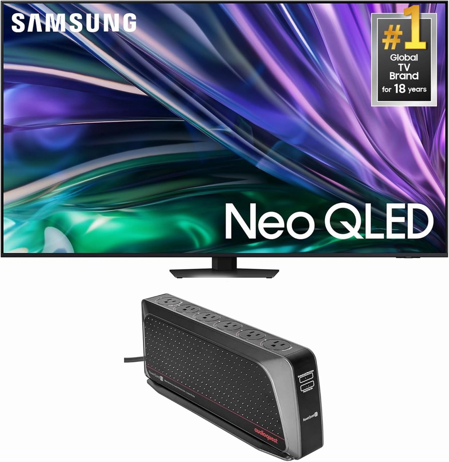 SAMSUNG QN75QN85DBFXZA 75 Inch Neo QLED 4K Smart TV with Dolby Atmos and an AudioQuest PowerQuest2 Power Filter/Surge Protector 6 Outlet (2024)