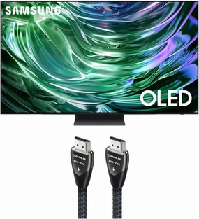 SAMSUNG QN77S90DAFXZA 77 Inch 4K OLED Smart TV with Dolby Atmos and an AudioQuest Carbon 48 2.25M (7.3FT) 48 Gbps 8K-10K HDMI Digital Cable (2024)